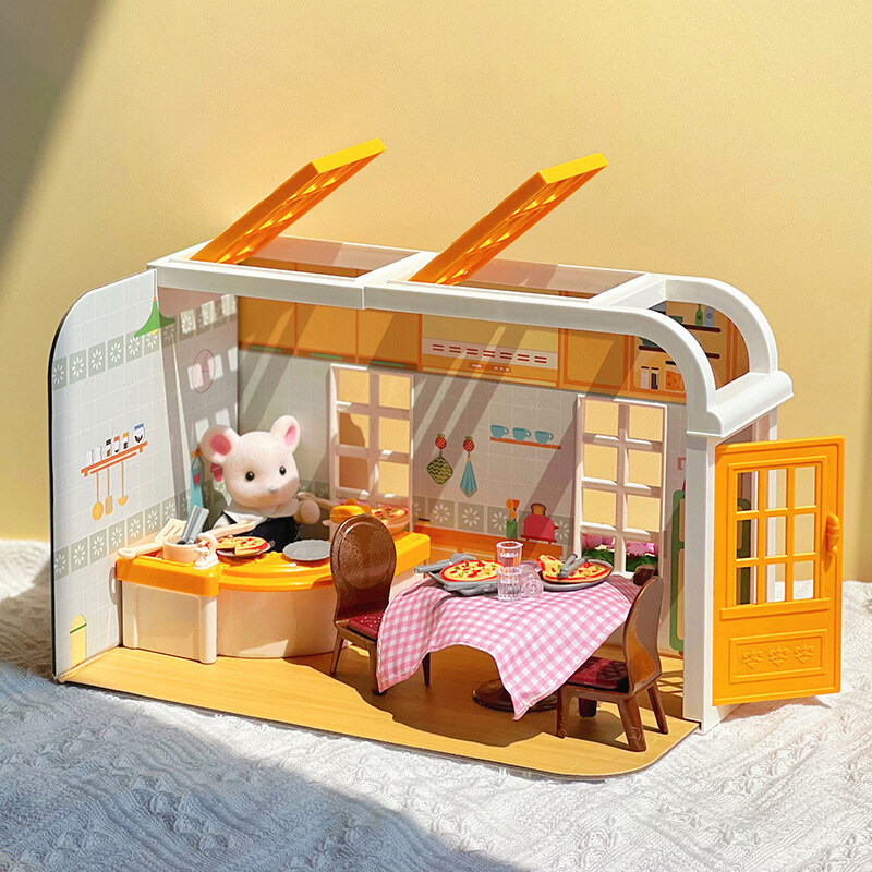 DIY Miniature Dollhouse Kit, Kids House Model Furniture Set Novelty House