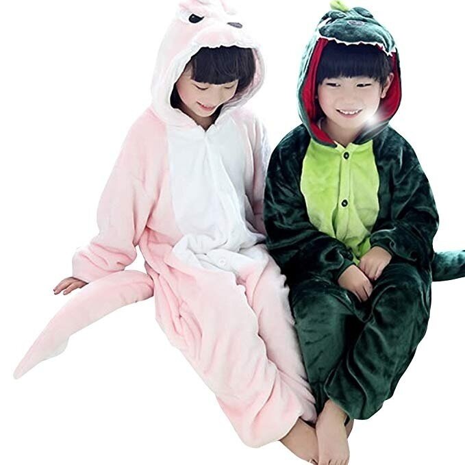 Trang Phục Khủng Long Trẻ Em Đồ Ngủ Động Vật 3-8 Tuổi Đồ Ngủ Liền Thân Trẻ Em Cho Bé Trai Bé Gái