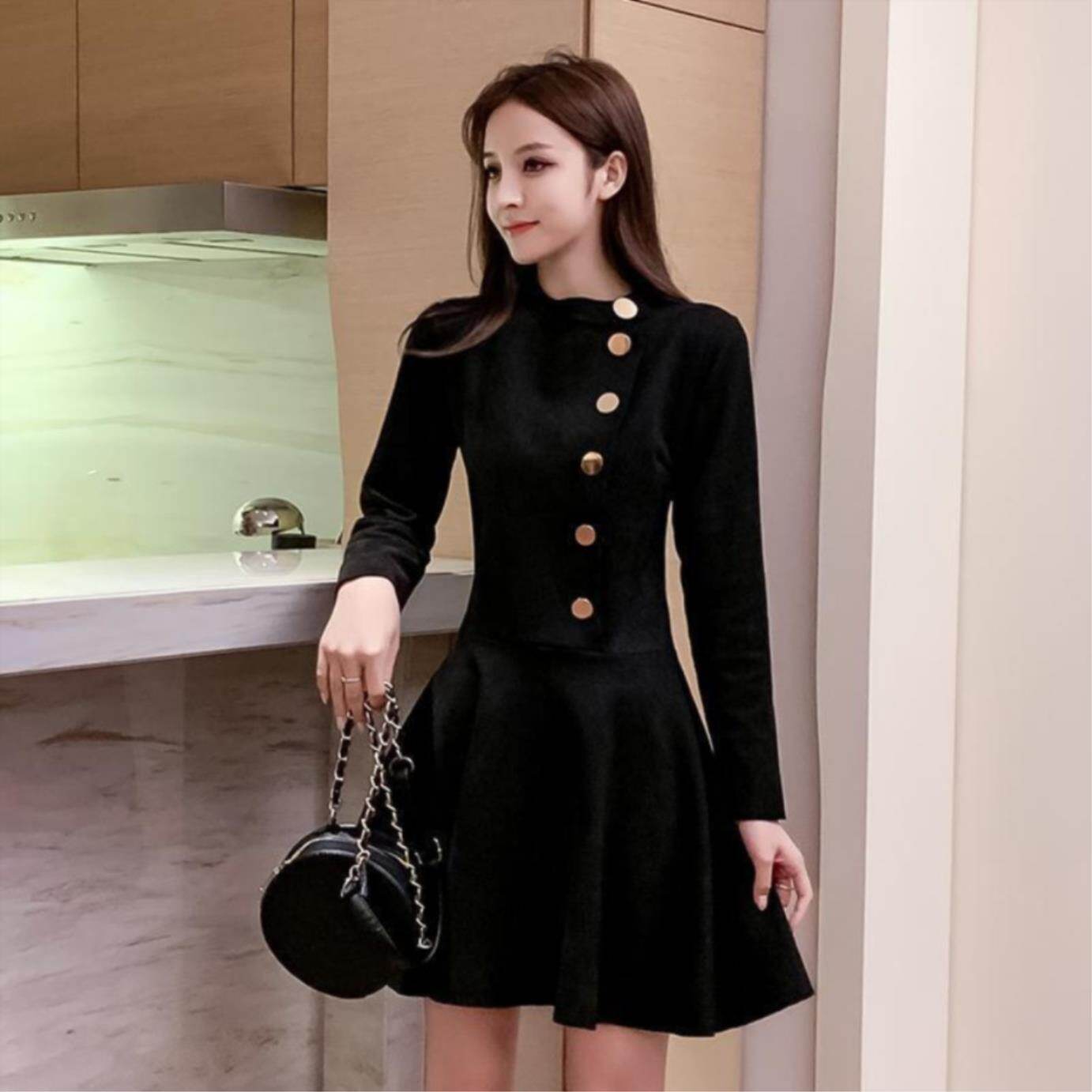 Tao Fall Gentle Style Dress Women Tight Waist Slim Midi Skirt Women 21 New Fashion Flab Hiding Hepburn Style Little Black Dress Lazada
