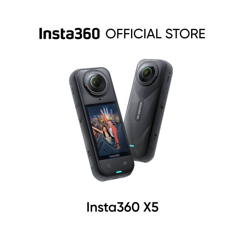 Insta360 X5 - Waterproof 8K 360° Action Camera, Leading Low Light, Invisible Selfie Stick Effect, Rugged and Replaceable Lens, 3-Hour Battery, Built-in Wind Guard, Stabilization, Triple AI Chip Design