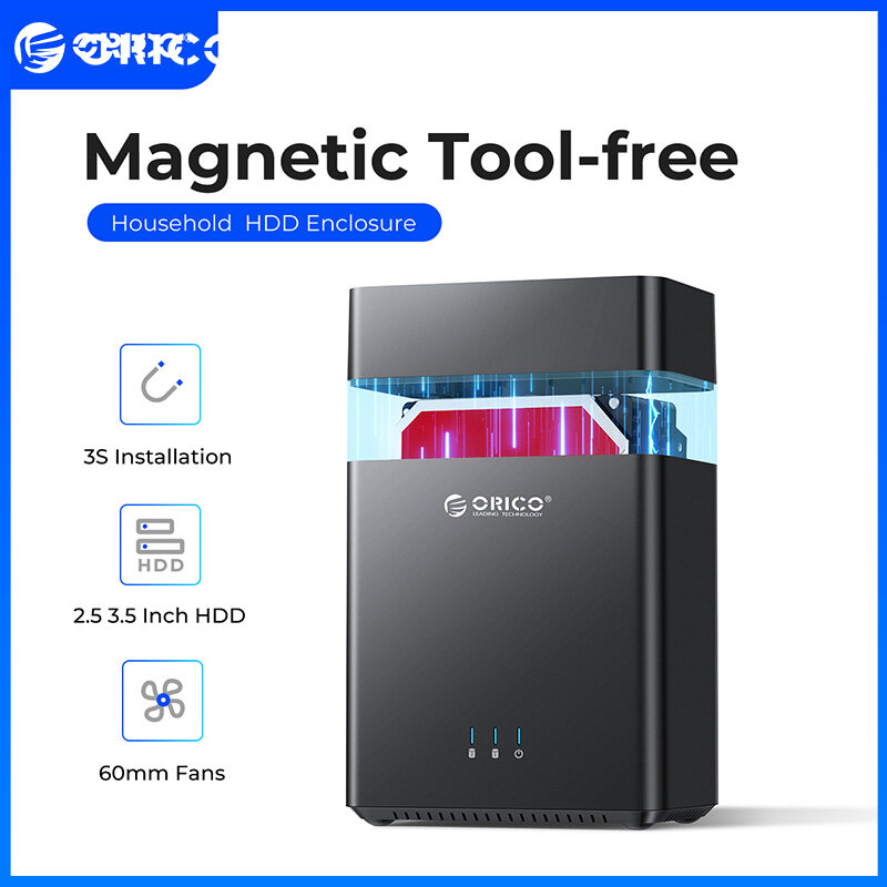 ORICO Vỏ Ổ Cứng 3.5 Inch Loại Từ Tính Hai Khoang, Ốp HDD USB3.0 Sang SATA3.0 3.5 Hỗ Trợ UASP 12V4A P