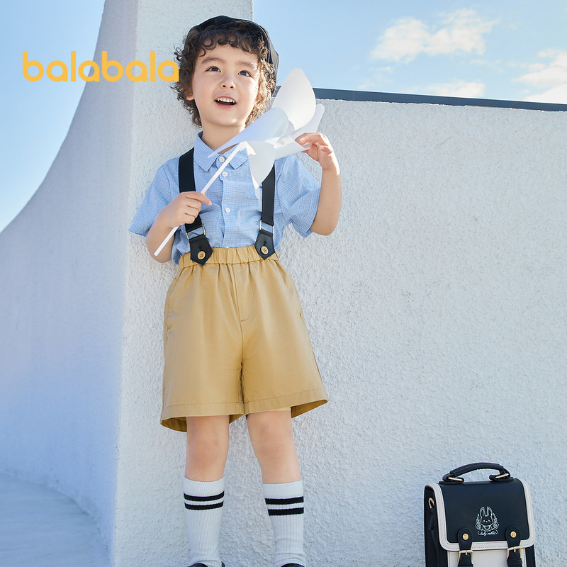 Balabala Boys' Short Sleeved Set Children's Permance Clothing Baby Summer Children's Shirts Fashionable ราคา 771 บาท*ส่งฟรี