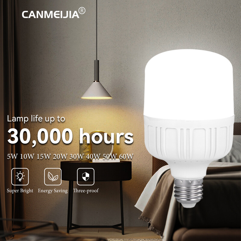 Canmeijia bóng đèn led e27 bóng đèn led 220v bóng đèn tiết kiệm năng lượng 5w 10w 15w 20w 30w 40w 50w 220v đèn led chiếu sáng xuống bóng đèn chiếu sáng gia đình