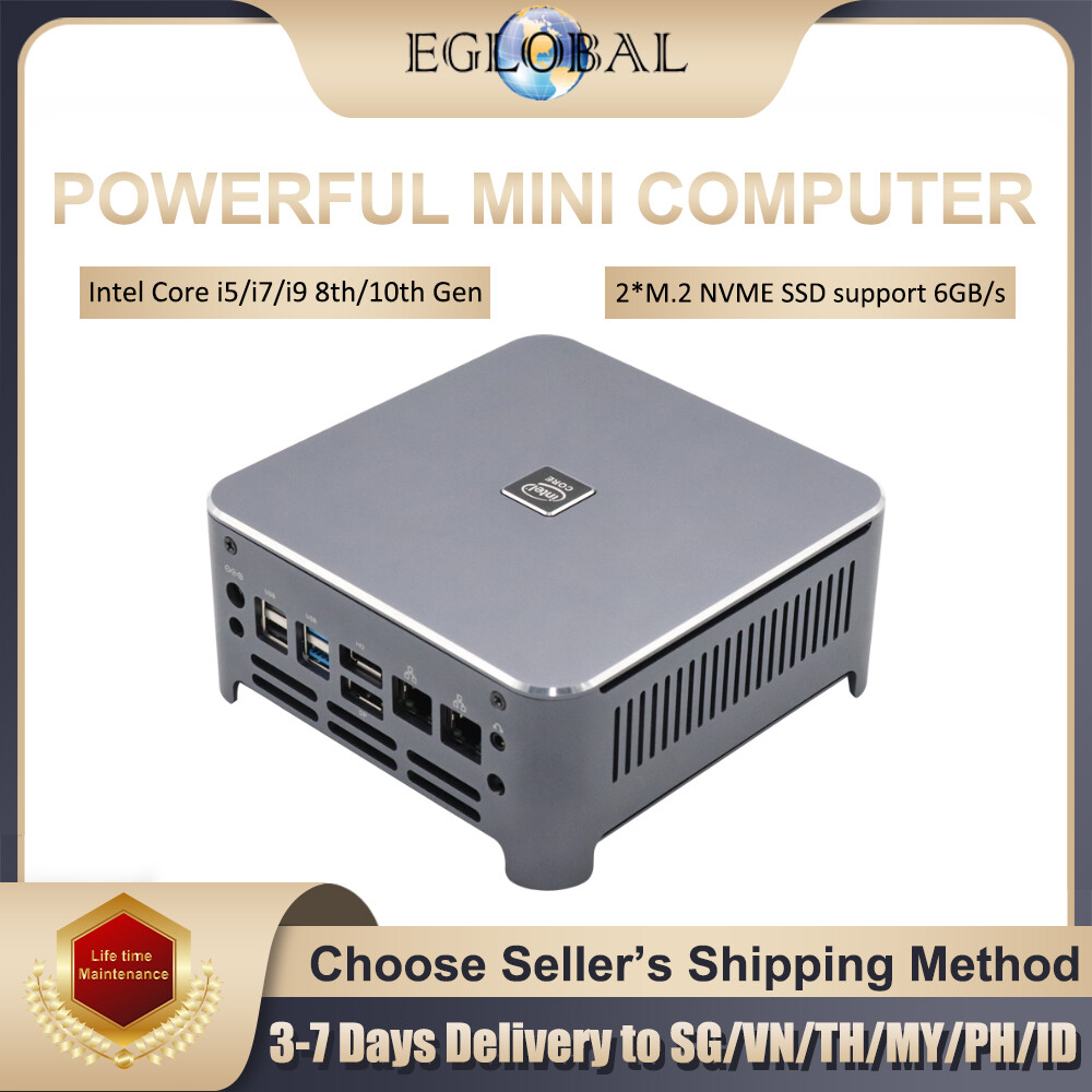 Eglobal S500 Mini PC Intel Core i9-9880H i5-10300H i7-10750H i9-10980HK i9-10880H Max 2TB NVME PCIE3.0*4 SSD 64G DDR4 Gaming Desktop Computer Mini PC For Home Office ราคา 22,263 บาท*ส่งฟรี
