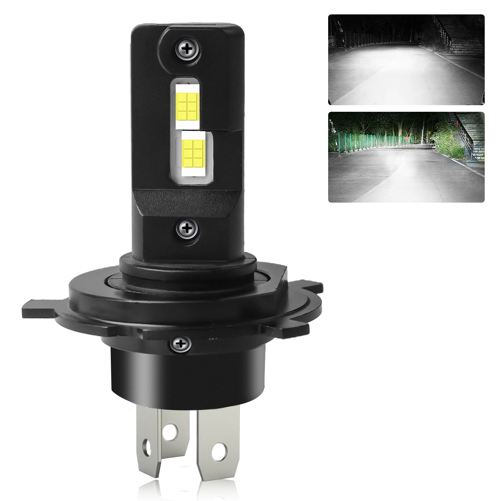 CarTnT 1 Piece H4 LED Motorcycle Headlight Bulb 12V 8000LM 300% High Brightness Waterproof 360 Degrees Lighting 1:1 Size Replacement Bulbs ราคา 388 บาท*ส่งฟรี