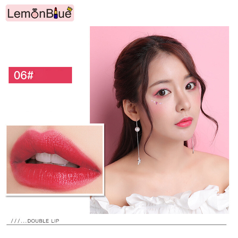 Gambar LemonBlue Double Head Matte Lipliner Pencil Smooth Matte Long Lasting Lip Pencils Waterproof Double Head Matte Lipliner Pencil Smooth Matte Long Lasting Lip Pencils Makeup Lips Liner Pen for Girls