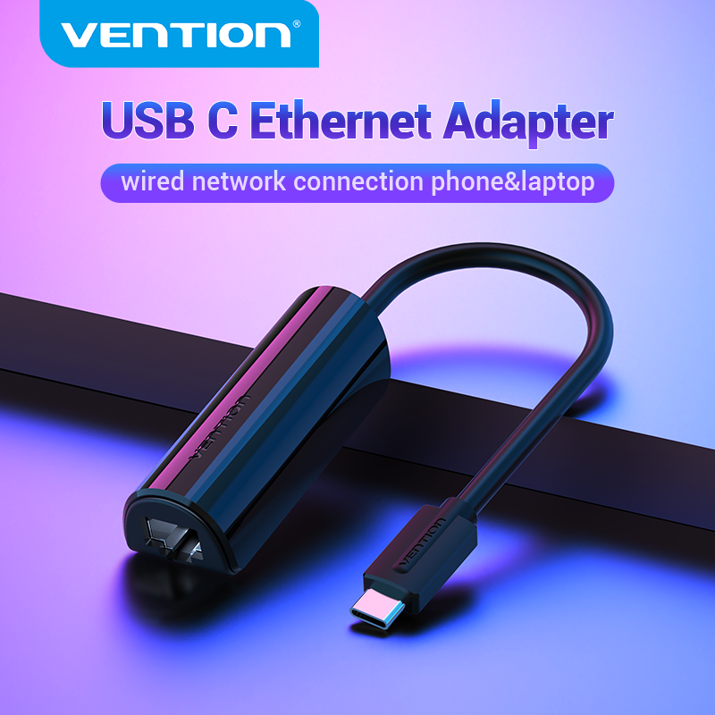 Vention USB C để bộ chuyển đổi Ethernet 100mbps truyền nhanh cho máy tính xách tay Huawei MateBook Lenovo Xiaomi loại USB C để bộ chuyển đổi Ethernet