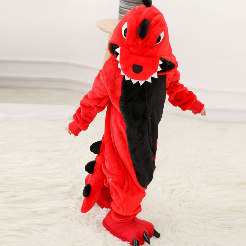 Trang Phục Khủng Long Trẻ Em Đồ Ngủ Động Vật 3-8 Tuổi Đồ Ngủ Liền Thân Trẻ Em Cho Bé Trai Bé Gái