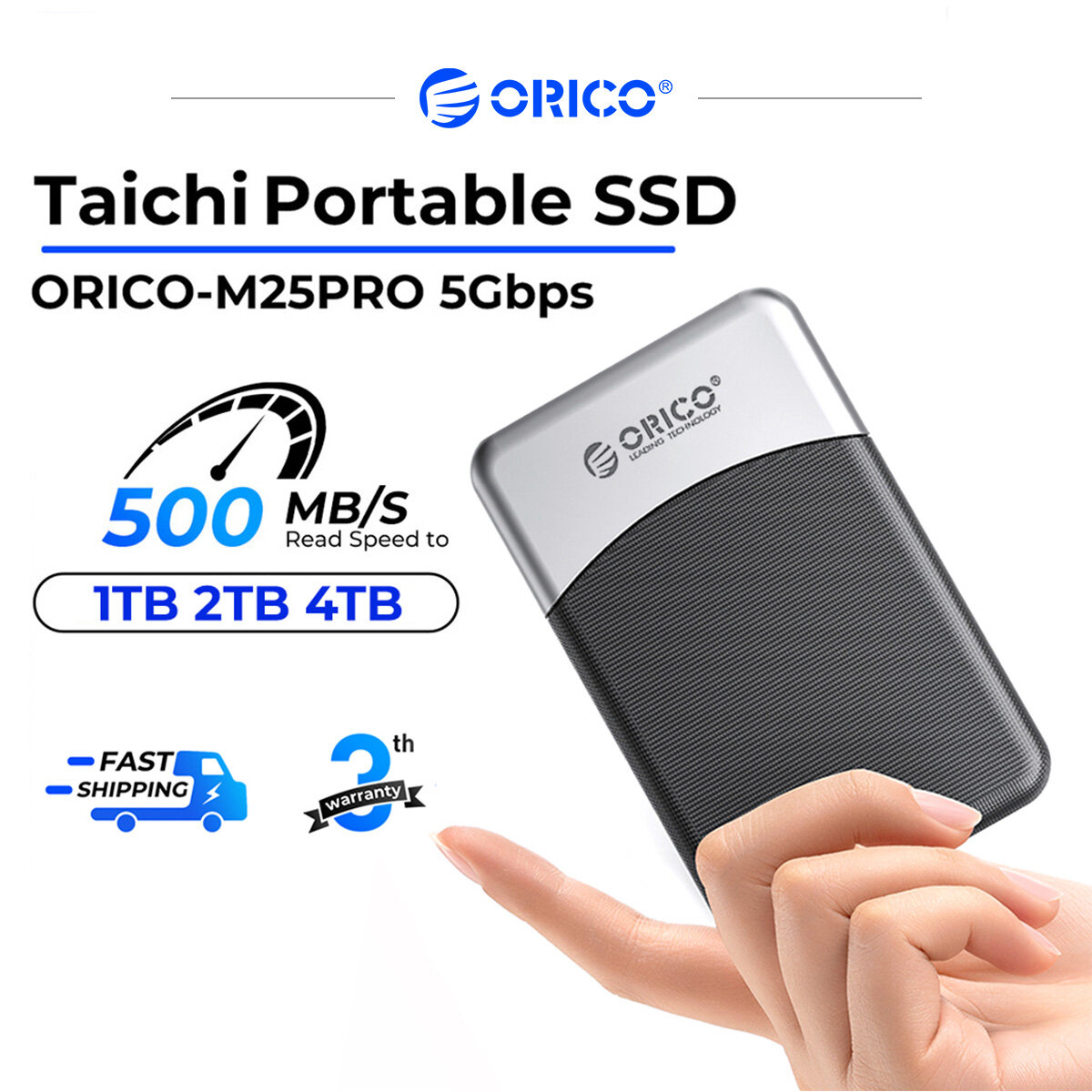 ORICO 500 MB/giây USB 3.2 Gen2 pssd Ổ cứng lưu trữ thể rắn 1TB/2TB/4TB