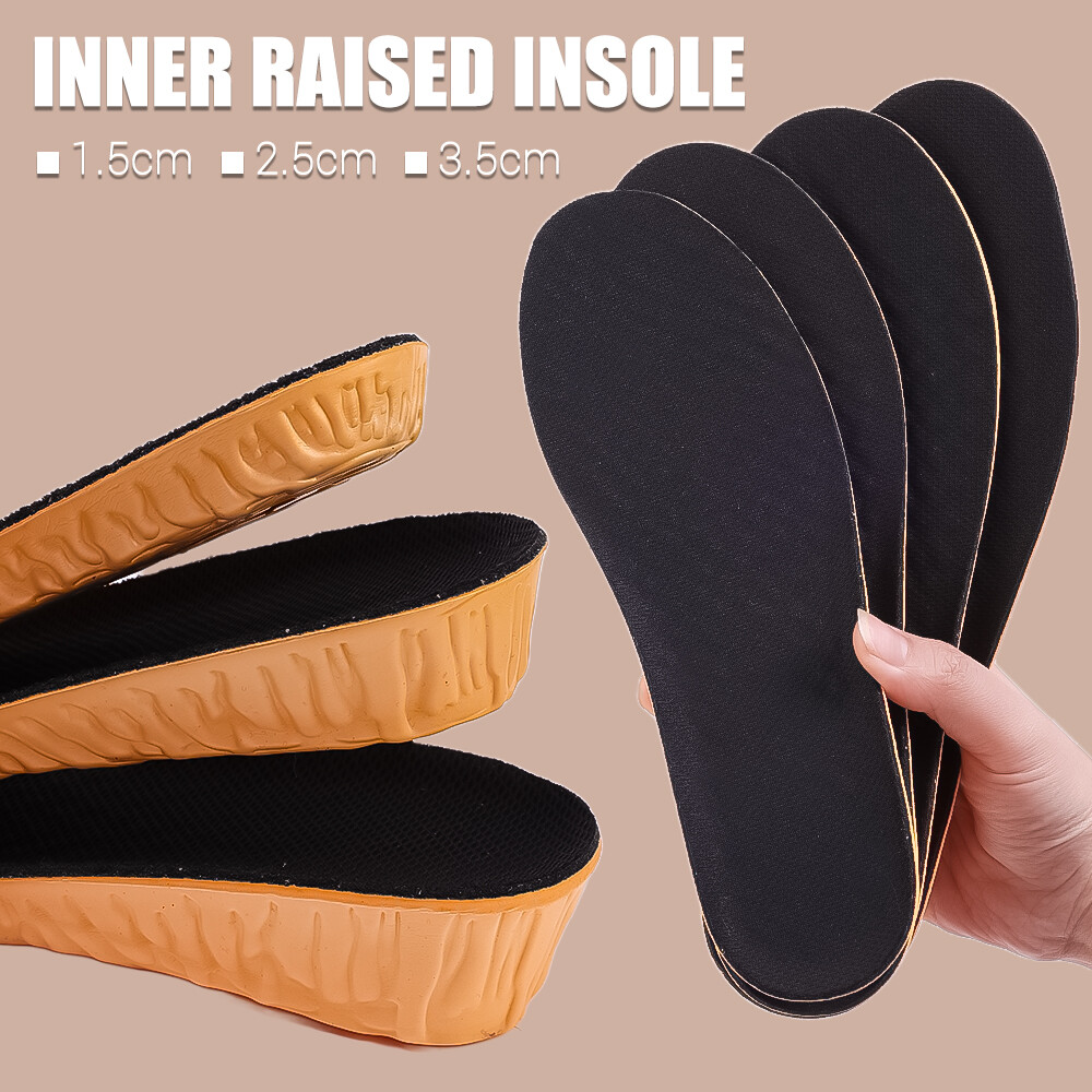 【♡Lovely girls house♡】Orthopedic Height Increase Insoles for Women Men Invisiable Boost 1.5-3.5cm Memory Foam Shoes Pad Breathable Feet Care Insole