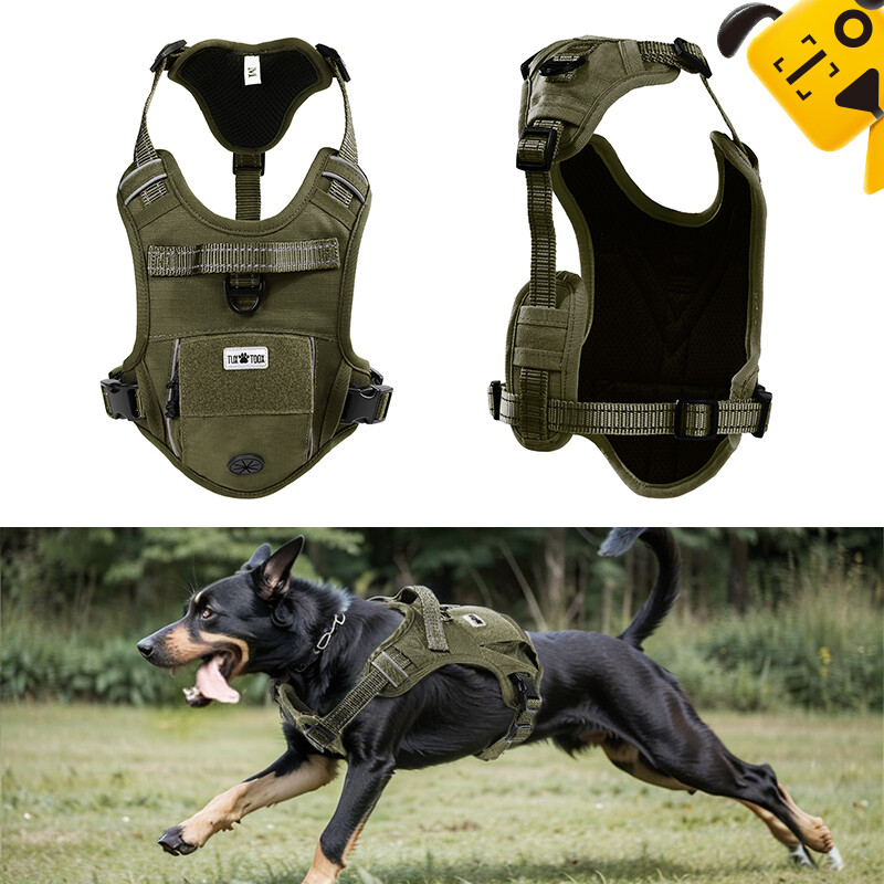 TUXTOOX Dog Harness Padded Full Body Pet Harness Reflective Adjustable No-Stretch Vest with Handles for Dog Walking Hiking Training ราคา 547 บาท*ส่งฟรี