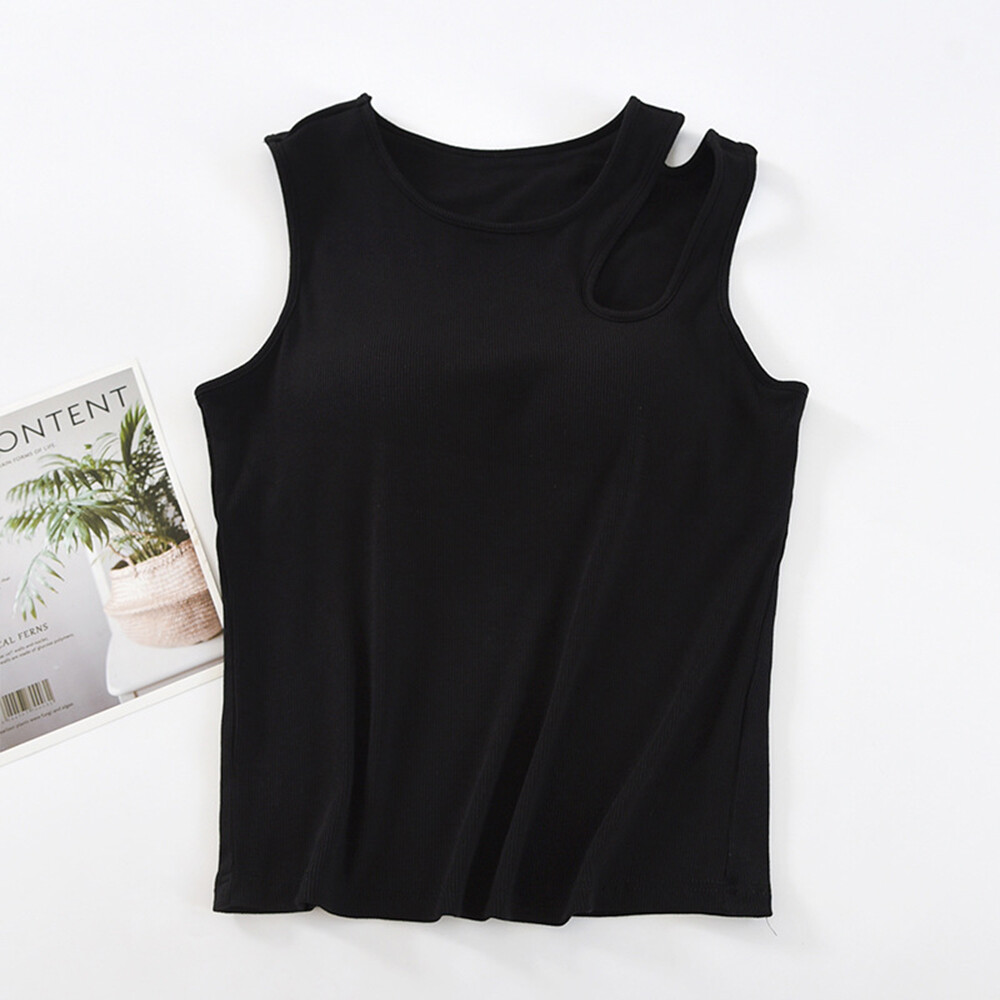 Loriot Áo ngực nữ áo yếm áo ba lỗ chạm khoét yếm Sando áo ba lỗ không tay gợi cảm thường ngày Hàn Qu