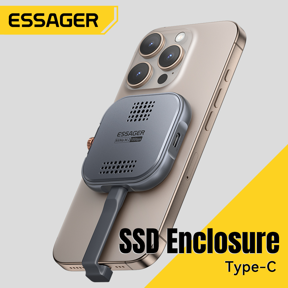 Essager PD 100W Magnetic Heat Dissipation Hard Disk Box 10Gbps USB 3.2 High Speed Transfer Turbo Heat Dissipation Hard Disk Box M.2 2230 NVMe Protocol SSD Solid State Drive For Mobile Phones Tablets Computers Windows iOS MacOS Linux ราคา 4,390 บาท*ส่งฟรี