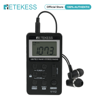Retekess V112 AM FM Radio Portable Mini Radio with Earphone Pocket Digital Tuning Rechargeable Batteries LCD Display for Walking Jogging