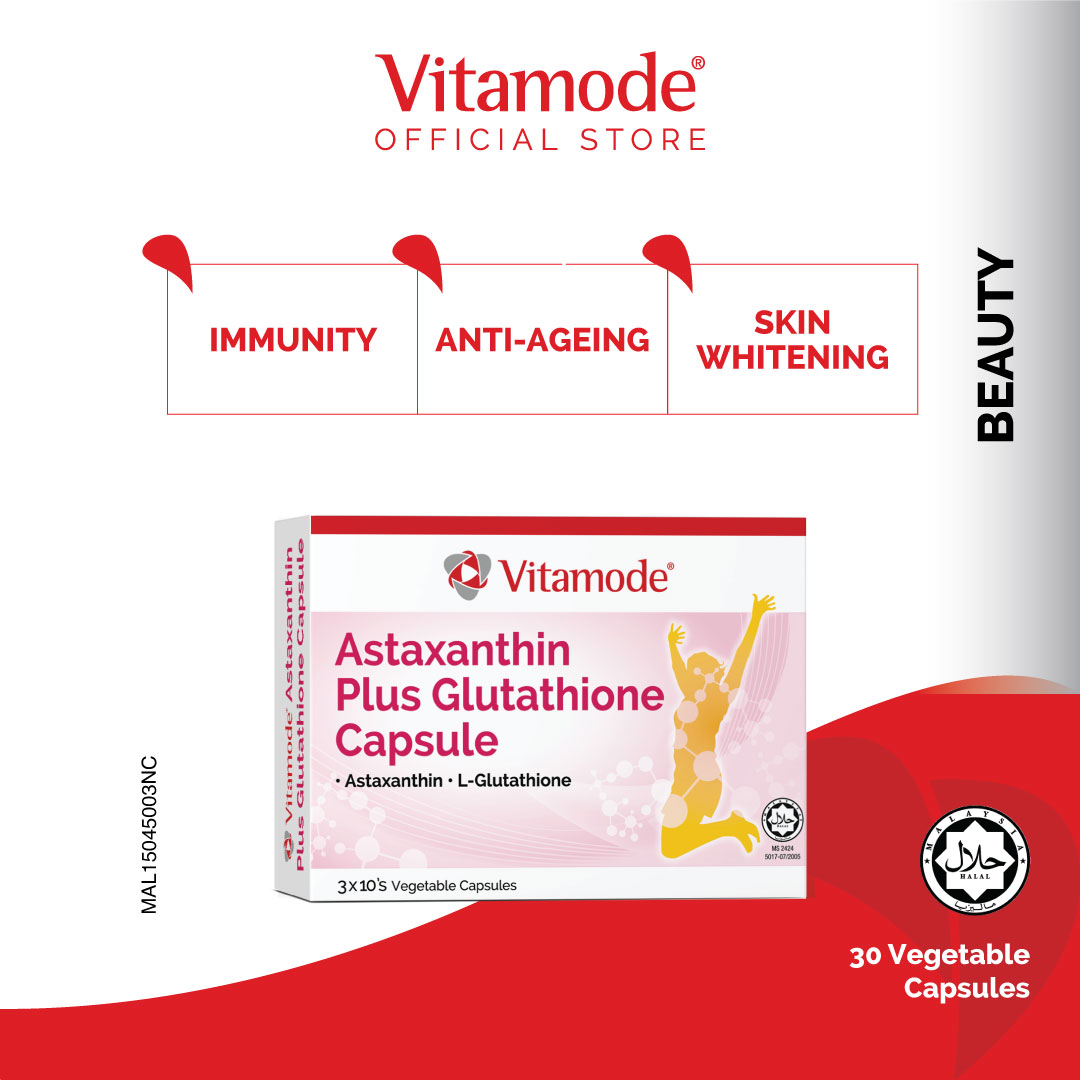vitamode astaxanthin plus glutathione capsule Penang Vitamode Astaxanthin Plus Glutathione Capsule Vitamode from Medispec  (M) Sdn Bhd main image 1