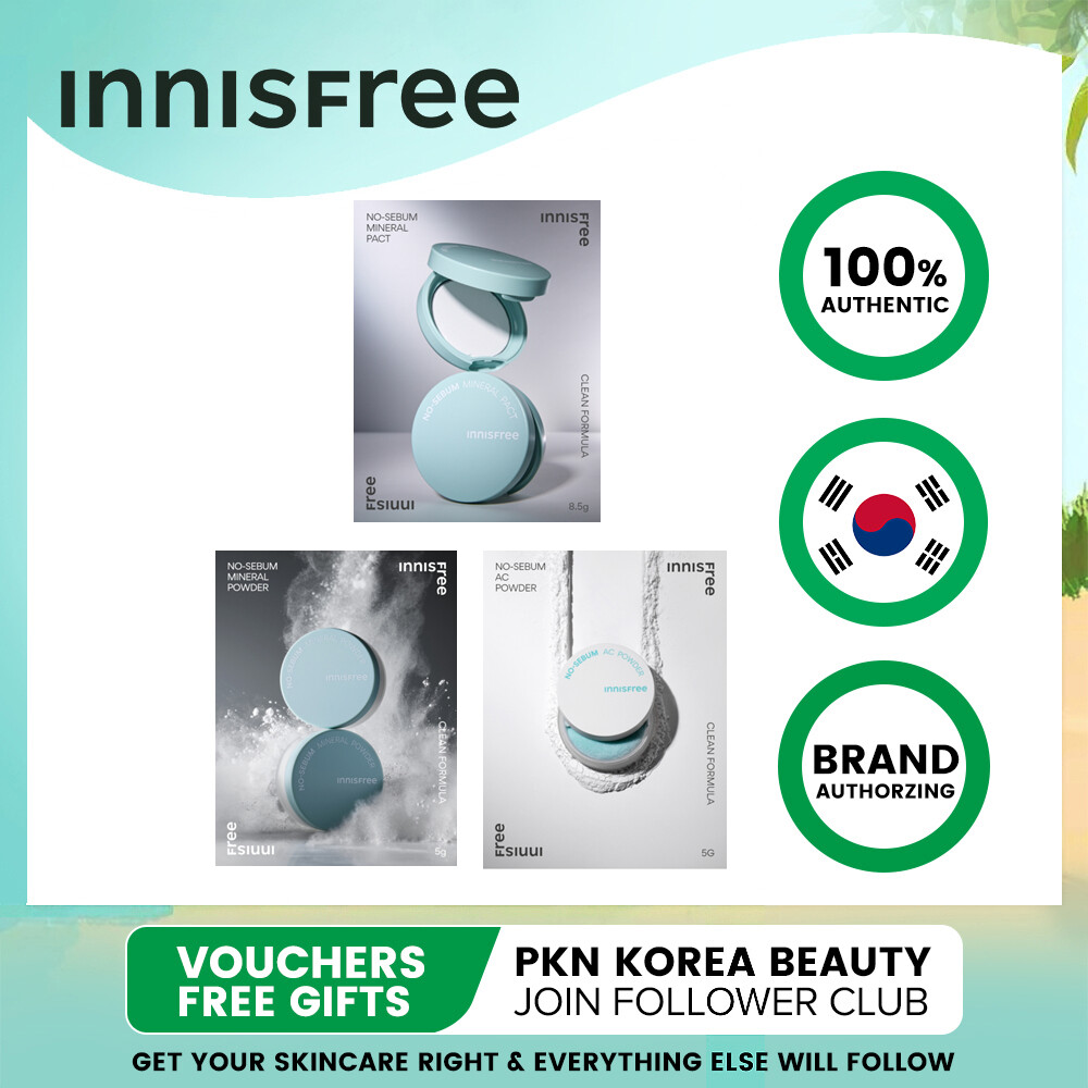 Innisfree no sebum mineral powder/pact , no sebum ac powder , tiktok x innisfree retinol cica trace ampoule , clear skin set for oily skin, #summer powder #oil paper powder #national powder #no sebum powder