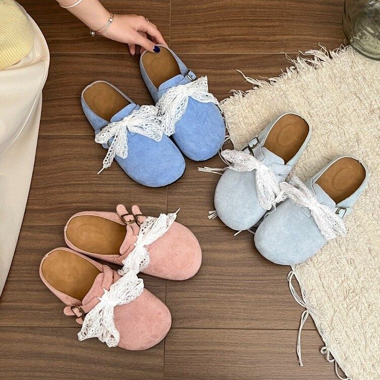 MANXIXI Women Fashion Flat Loafers Beautiful Mules Sandals (Size 35-40) ราคา 338 บาท*ส่งฟรี