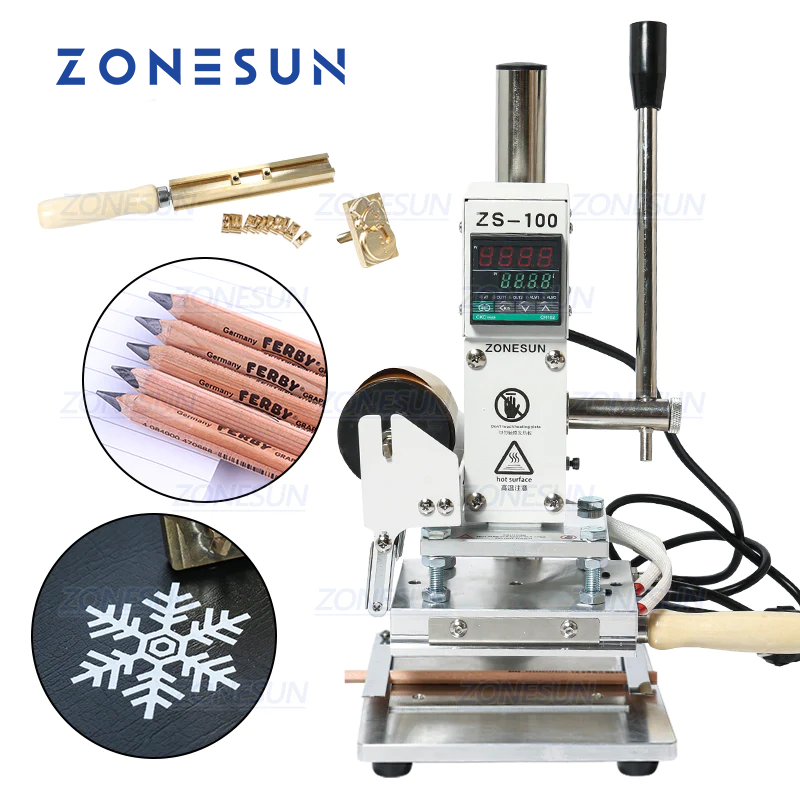 ZONESUN ZS-100B Dual Use Hot Foil Stamping Machine Manual Bronzing Machine Pvc Card Leather Pencil Paper Press Embossing Machine ราคา 12,211 บาท*ส่งฟรี