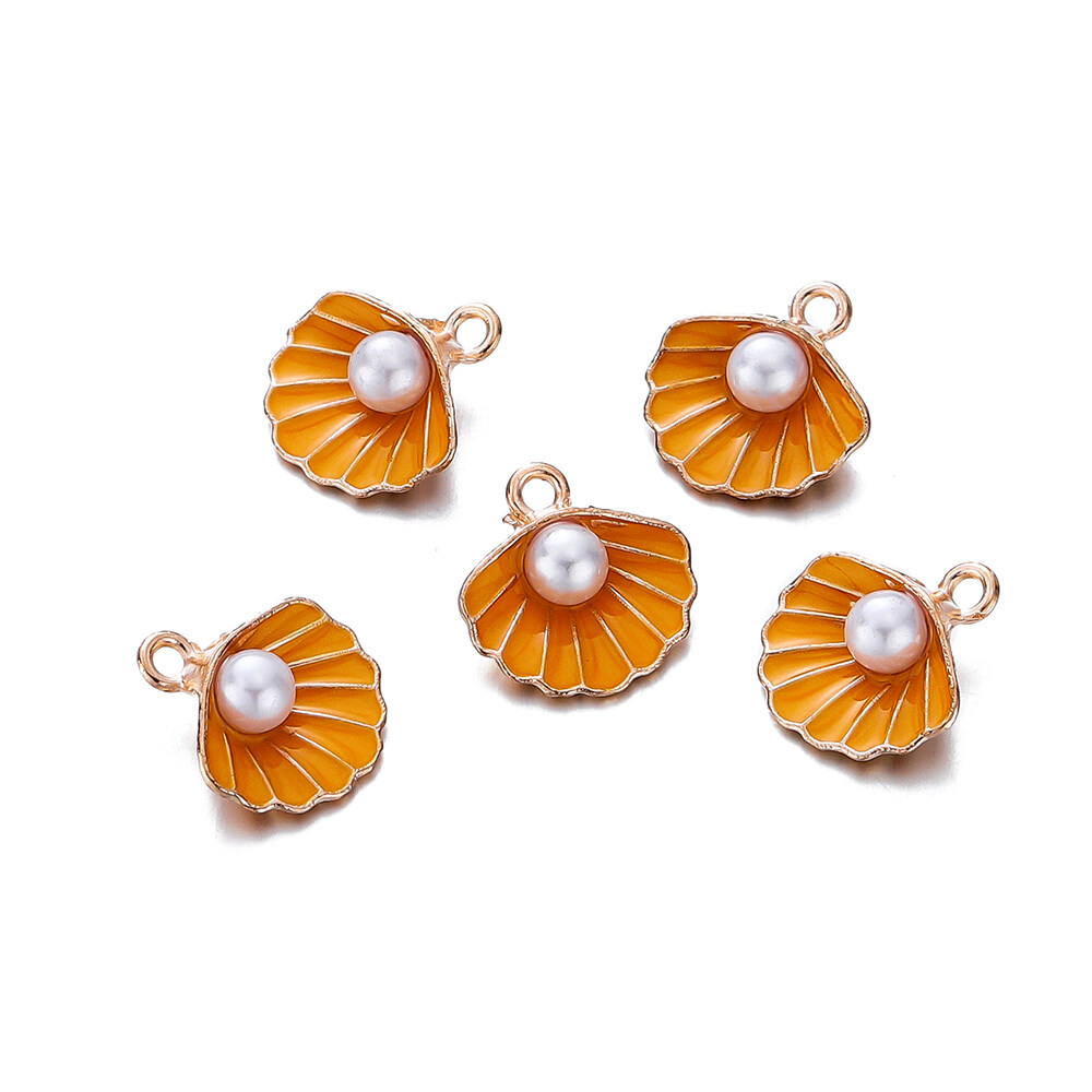 St.kunkka 10 chiếc/Túi Mặt dây chuyền vỏ vỏ ngọc trai mặt dây chuyền hợp kim sơn mài cho trang sức làm Vòng Cổ Vòng tay tự làm