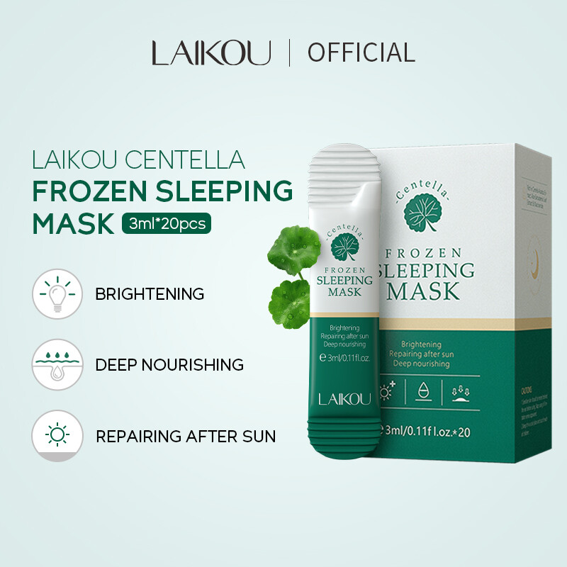 LAIKOU Centella Asiatica Face Sleeping Mask No-Clean Brighten Skin Tone Reduce Wrinkles 20pcs