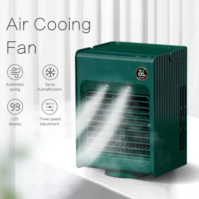 Portable Mini Air Cooler 3 Fan Level Rechargeable Air Cooling Fan Desktop Usb Air Cooler Fan Table Fan Air Humidifier for Home Office (2)