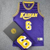 Purple and Gold Dynasty James No. 6 Limited Model Basketball Jersey Sweatshirt Top T-shirt sports clothes team uniform