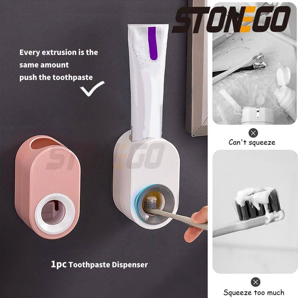Kem đánh răng tự động quả với dụng cụ lấy kem đánh răng không cần tay treo tường cho phòng tắm nhà vệ sinh gia đình