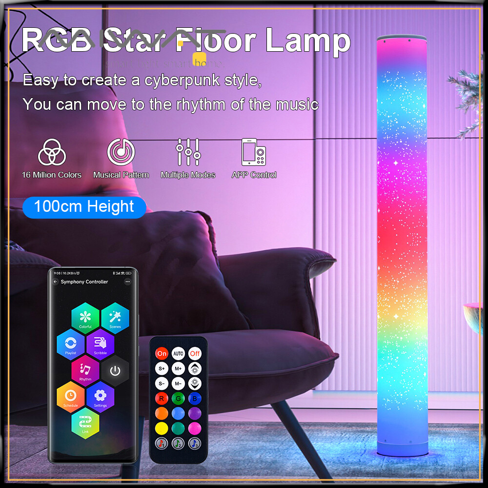 Đèn sàn MIWAT LED RGB Phòng ngủ Trang trí đầu giường Đèn sàn thông minh Trang trí nghệ thuật sống Chiếu sáng khí quyển Trang trí trong nhà Đèn đứng