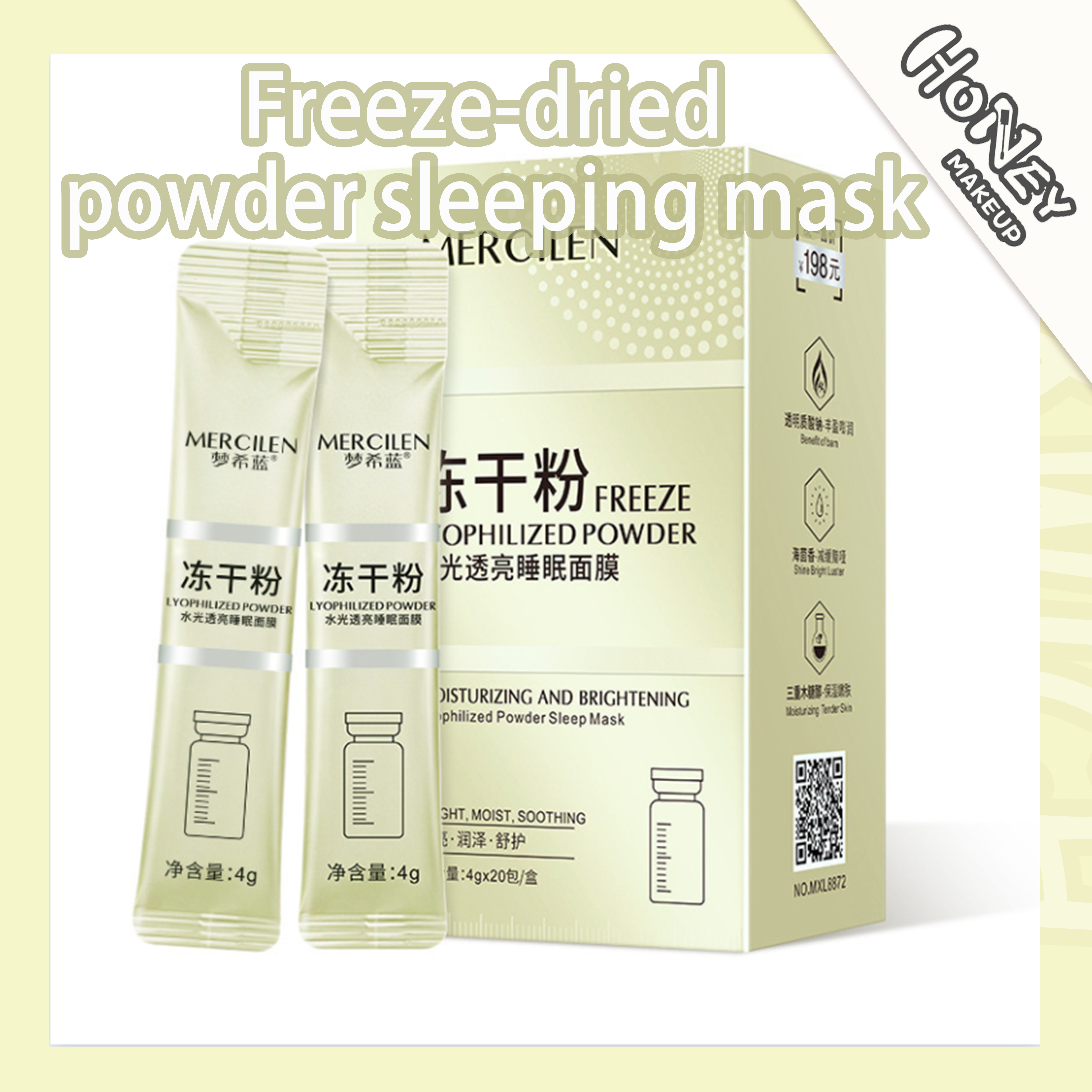 Gambar Honey Makeup Sleeping Mask Leave On Applicator Oligopeptide Freeze Dried Powder Sleeping Essence Good Night Jelly Mask