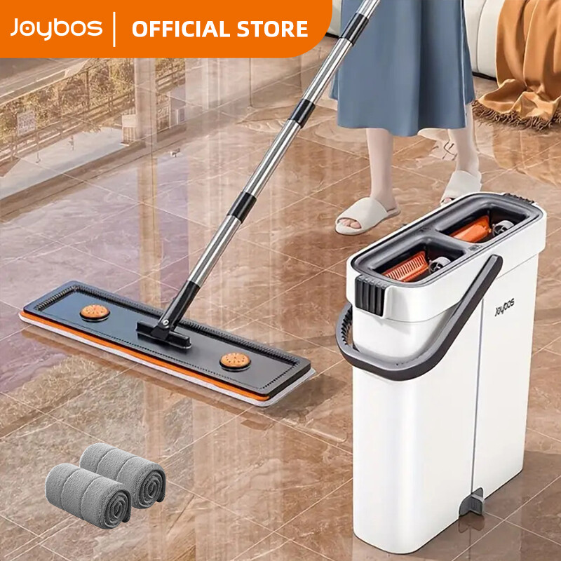 Joybos Flat Mop Floor Cleaning Squeeze Mop 4in1 multifunctional Mop With vacuum Suction cup bucket ราคา 196 บาท*ส่งฟรี