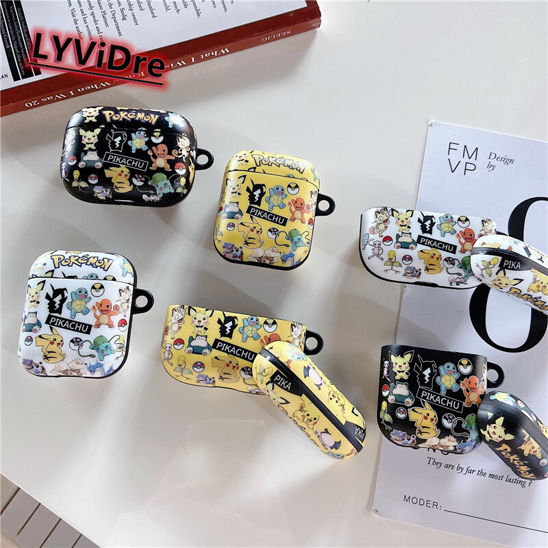 Quả Cầu Pokemon Pikachu Vẽ Tranh LYViDre Trường Hợp Quái Vật Nhỏ Túi Bọc Hộp Sạc Tai Nghe Không Dây Ốp Bảo Vệ Mềm Cho Apple AirPods Pro Vỏ AirPods 3 2 1