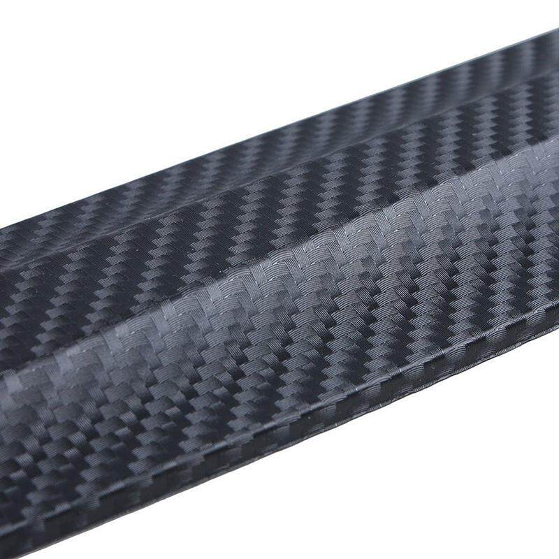 2x Black Carbon Fiber Texture Anti-rub Protector Car SUV Bumper Edge Guard Strip