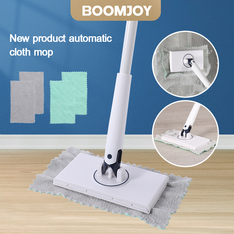 BOOMJOY 360° Rotating Lazy Mop, Automatic Cloth Changing Mop, Push Pull Handle Face Towel Mop, Mop Compatible with Towels ราคา 250 บาท*ส่งฟรี