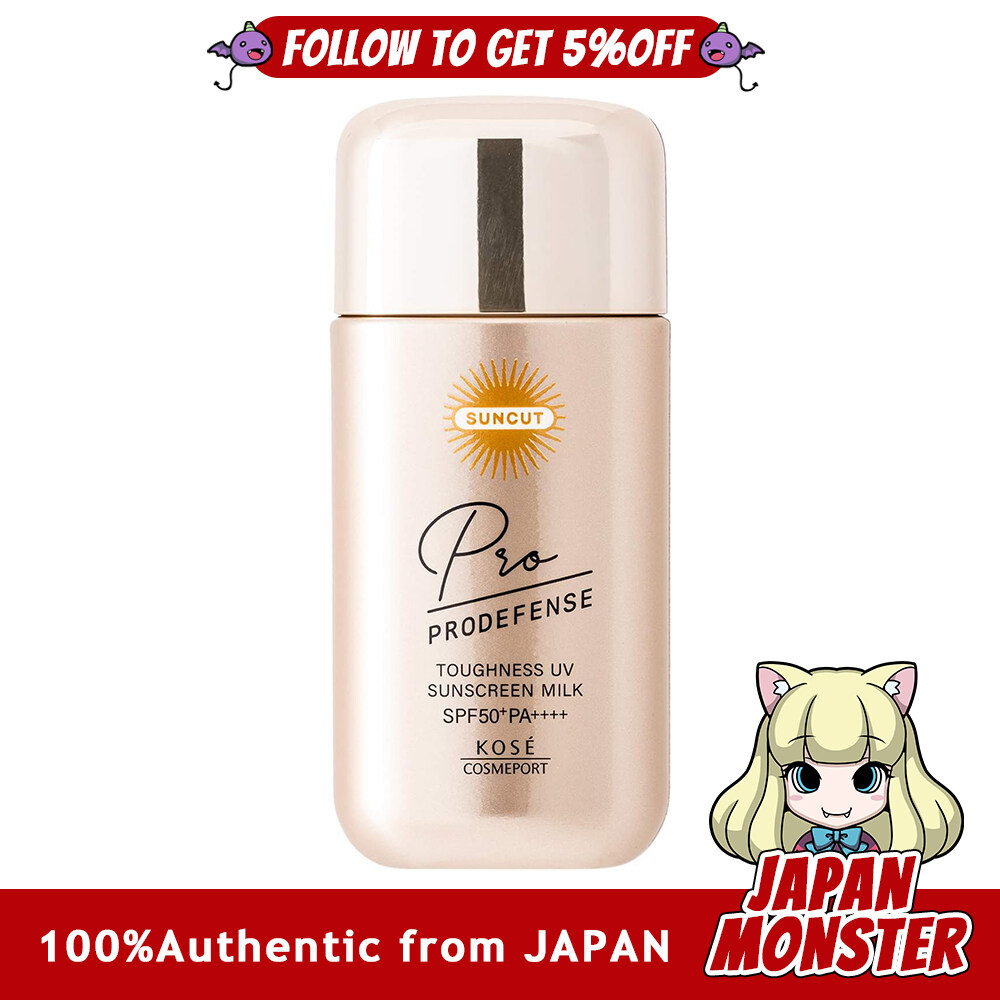 Kose Suncut Prodefense Toughness UV Sunscreen Milk High adhesion resistant to sweat, water and rubbing 60mL Lightly scented fresh citrus scent 60ml x 1 Japan