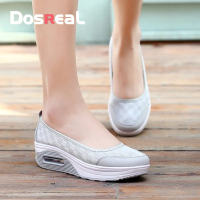 DOSREAL Wedge Shoes For Women Plus Size 35-42 Breathable Ladies Slip On Loafers Height Increasing Women Shoes Korean Style Platform Shoes Women