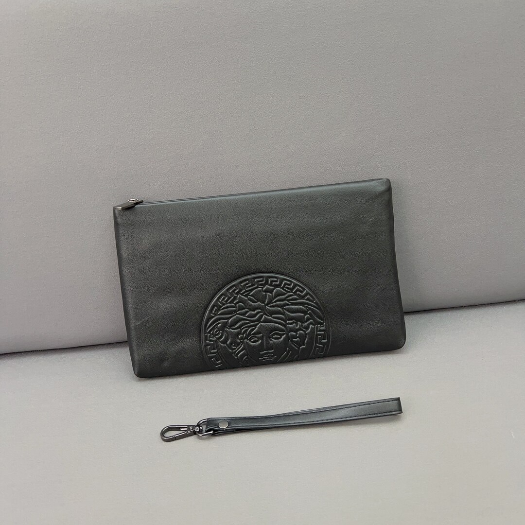 Versace bán chạy túi cầm tay nam thương hiệu ví dài túi nam túi đan da tiện dụng túi xách tay ví cầm tay thời trang ví nam lớn