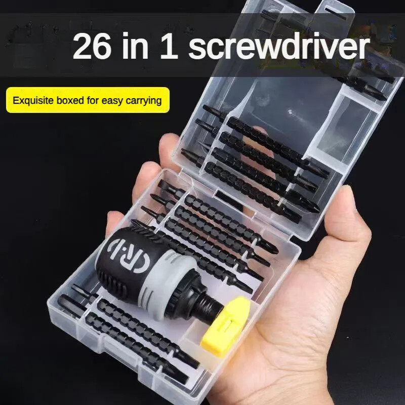 26 trong 1 bộ tuốc nơ vít kiểu bánh cóc từ dual-mục đích hàng loạt đầu kính thiên văn lao động tiết kiệm tua vít cầm tay