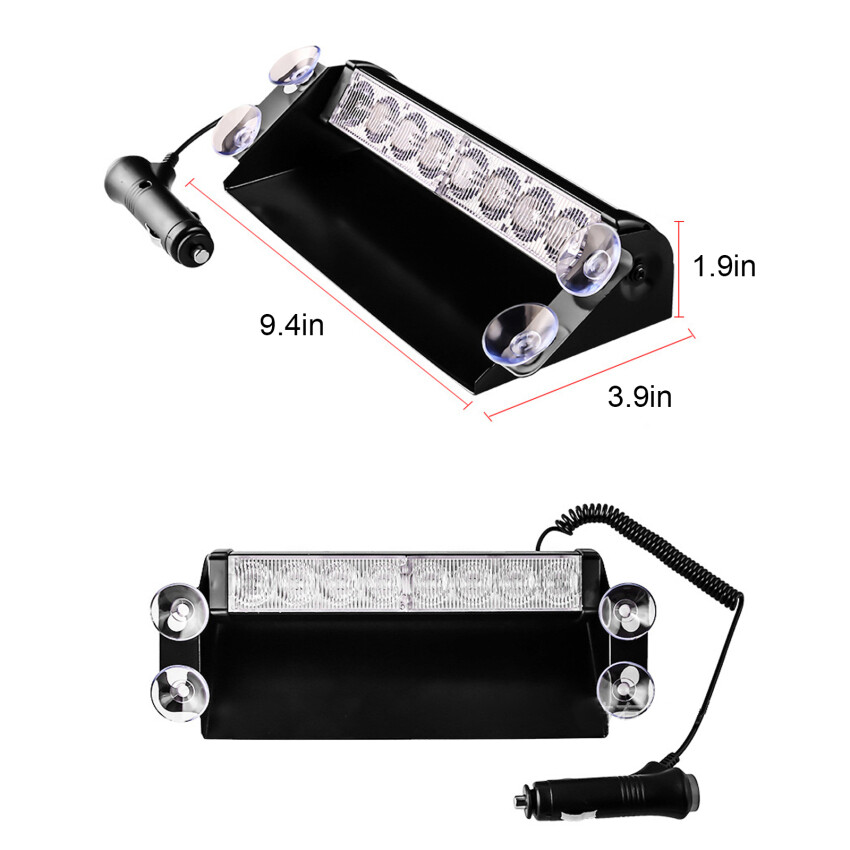Đèn LED Nhấp Nháy Cho Ô Tô Đèn Cảnh Sát Đèn Tín Hiệu Màu Đỏ/Xanh Dương Vàng/Trắng Đèn Nhấp Nháy Khẩn Cấp Đèn Cảnh Báo Kính Chắn Gió 12V