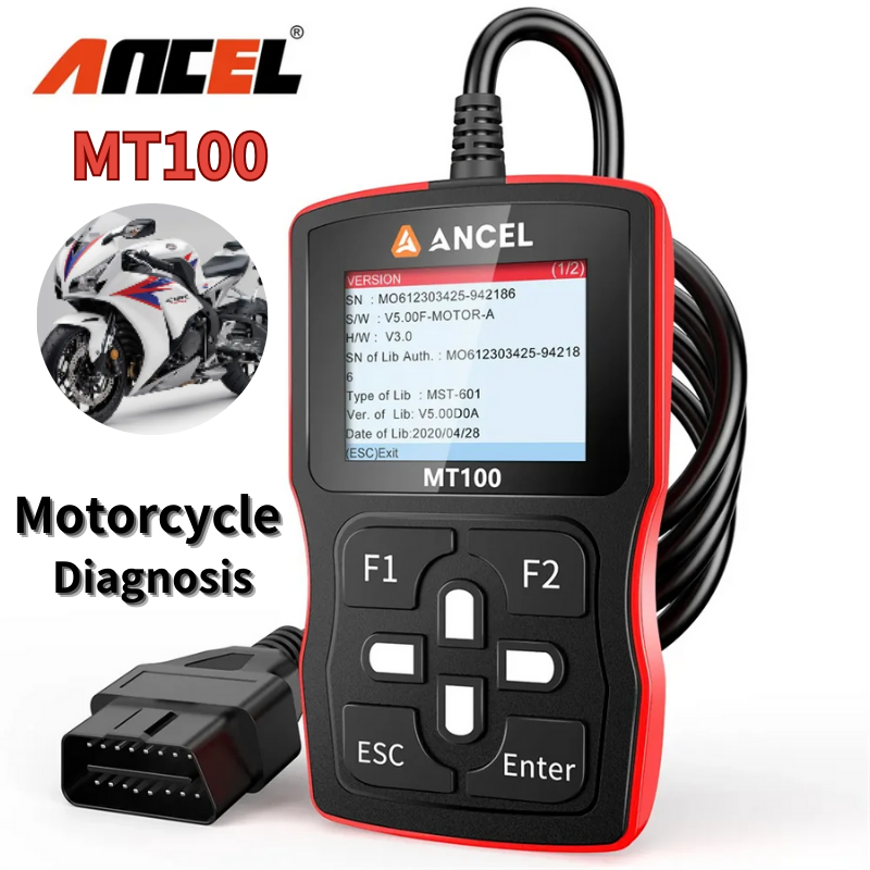 ANCEL MT100 Motorcycle Diagnostic Tool OBD2/EOBD Full Functions Scanner Code Reader for Engine ABS For YAMAHA HONDA SUZUKI ราคา 6,365 บาท*ส่งฟรี