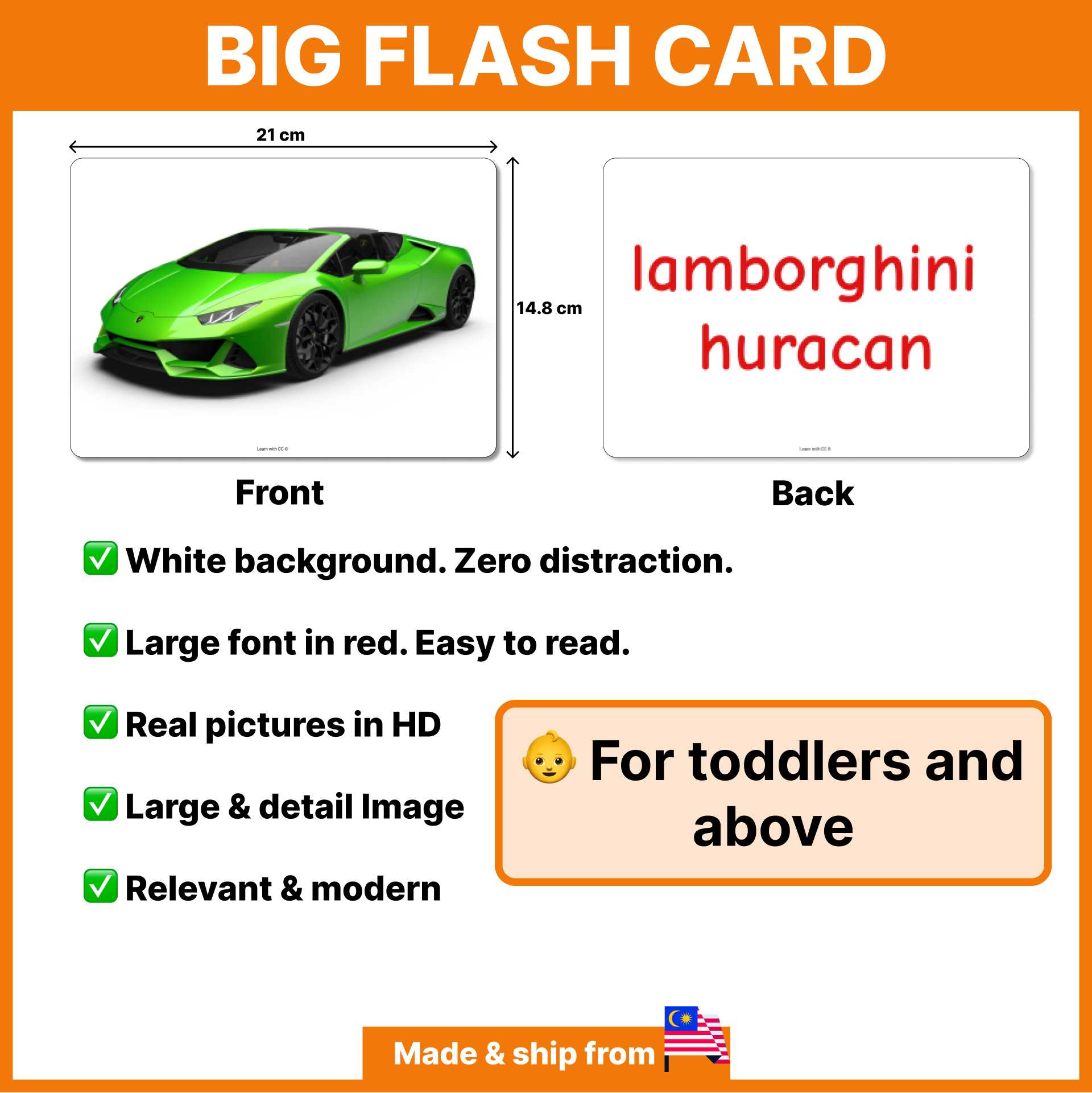Sport Cars Flash Cards for Kids Learn With CC