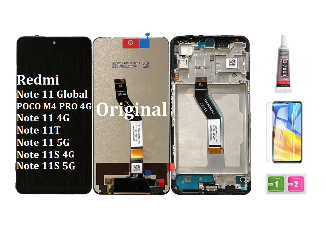 Lcd với khung cho redmi note 11 4g 5g lưu ý 11t m4 pro 4g redmi note 11s 4g 5g màn hình lcd với bảng điều khiển mặt kính màn hình cảm ứng