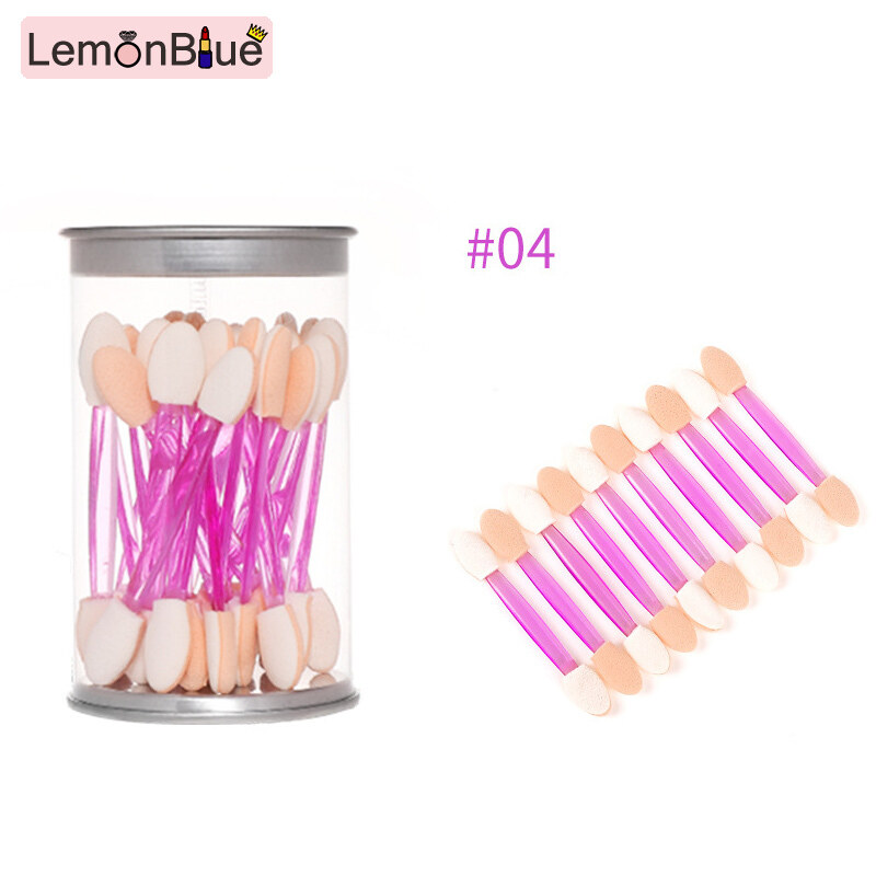 Gambar Disposable Sponge Eyeshadow Brush 25PCS Double Sided Sponge Brushes Applicators Disposable Double Sided Sponge Brushes Applicators 25PCS Makeup Tools for Women   Girls Sponge Eyeshadow Brush