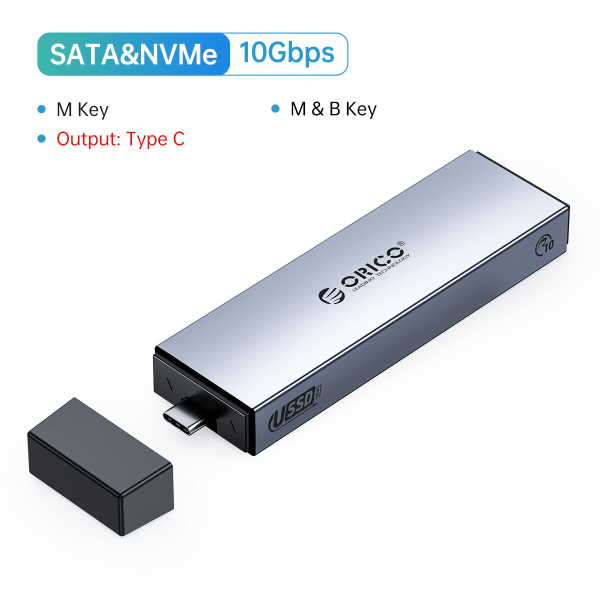 ORICO M.2 NVMe SSD Bao Vây Không Dây Công Cụ Miễn Phí USB C Bên Ngoài NVMe SSD Bao Vây 10Gbps M.2 NV
