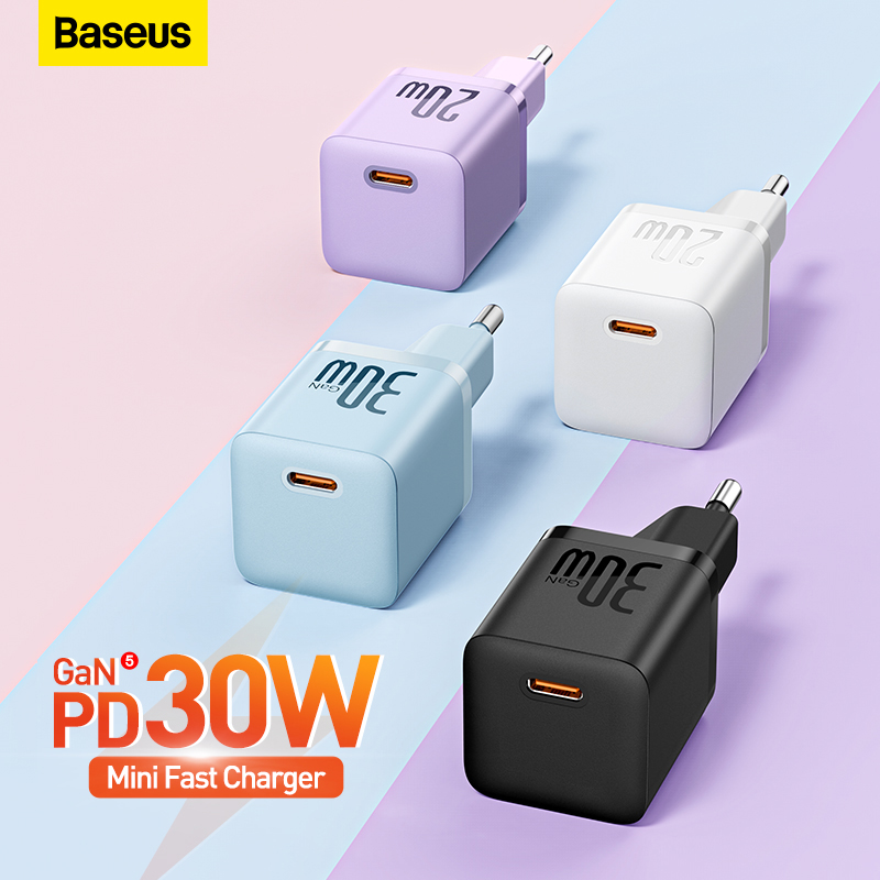 Baseus 30w loại usb c sạc di động sạc điện thoại gắn tường hỗ trợ loại c pd nhanh chóng sạc điện thoại iphone 14 13 12 11 pro max