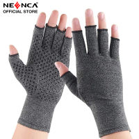NEENCA Arthritis Compression Gloves Anti-Slip Glue Dot Fingerless Breathable Moisture Wicking for Relieving Rheumatoid Pain Joint Swell