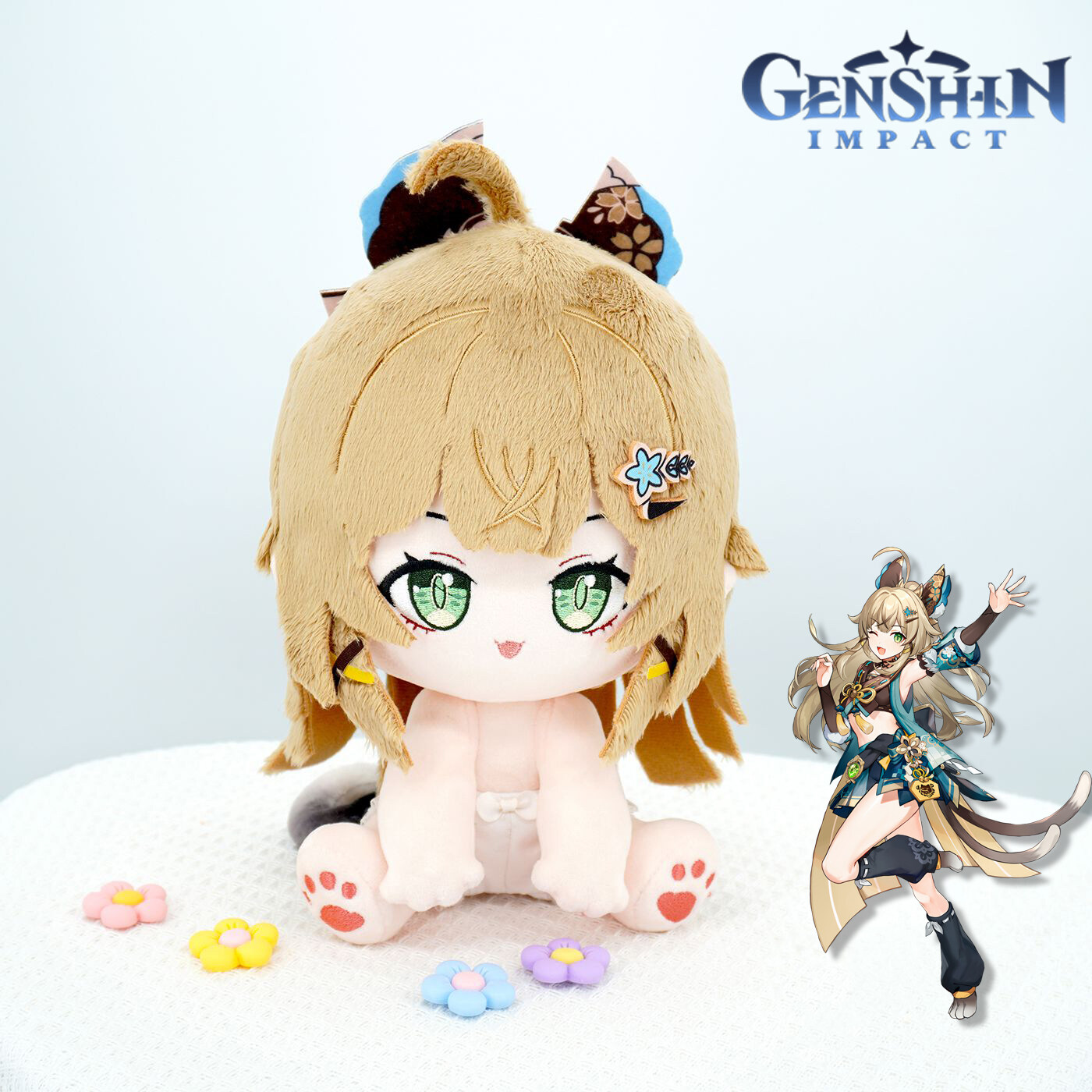 Hàng Hóa Genshin Impact Kirara Mềm 20cm Thay Đổi Trang Phục Tháo Rời DIY Đồ Chơi Thú Nhồi Bông Trưng