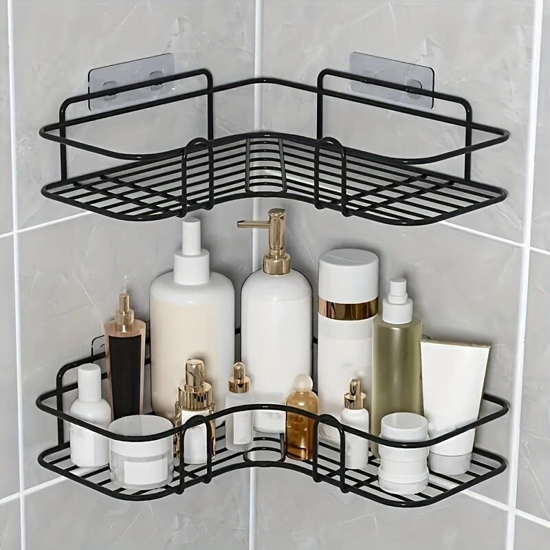 1 Piece/không đục lỗ chậu rửa phòng tắm giá lưu trữ, phòng tắm giá tam giác, nhà vệ sinh treo tường nhà bếp giá lưu trữ