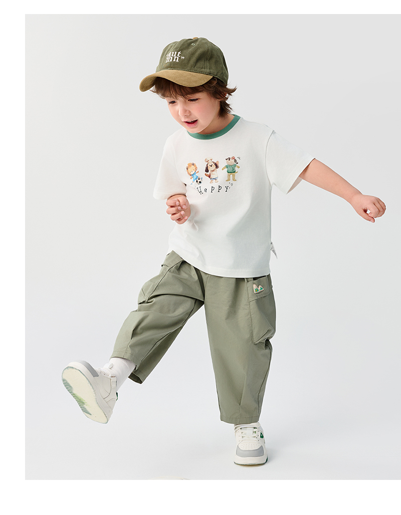 balabala Boy Pure Cotton Short Sleeve T-Shirt Baby Clothes Summer Short Sleeve Top For Infants Toddlers · v5
