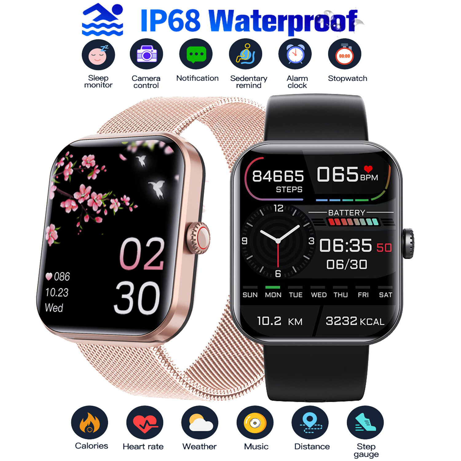  F57l Đồng hồ thông minh đường đường huyết oxy áp lực cơ thể kiểm soát nhiệt độ đồng hồ thông minh thể thao cho nam nữ 1.91 inch màn hình bluetooth IP68 Vòng đeo tay không thấm nước 