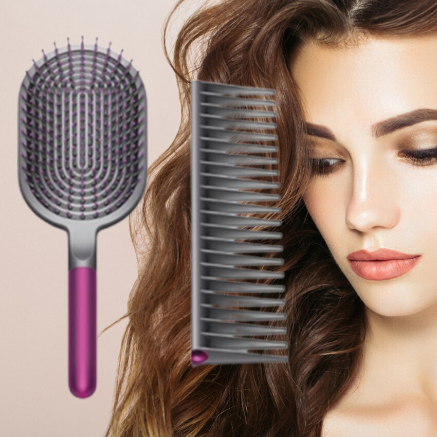 Lược Chải Tóc Dyson Paddle Brush - Massage Đầu, Giảm Căng Thẳng 16 Dyson Comb Dyson Lược Gỡ Rối Dyson Tạo Kiểu Siêu Âm + Bàn Chải Mái Chèo + Lược Bảo Hành 2 Năm - Lược & Bàn chải tóc | TheFaceHolic.com